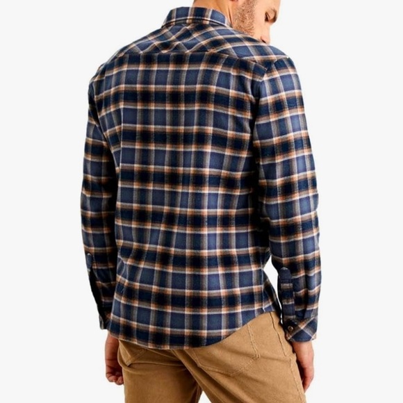 Rails Sussex Mustang Harvest Oat Button Up Shirt Long Sleeve XL Blue Brown NWT - Picture 10 of 10